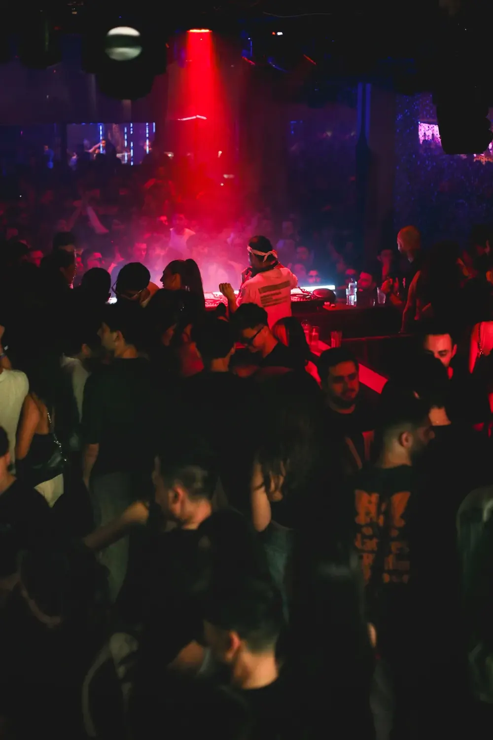 JUSTJ night at La Nuit, blue stage lights